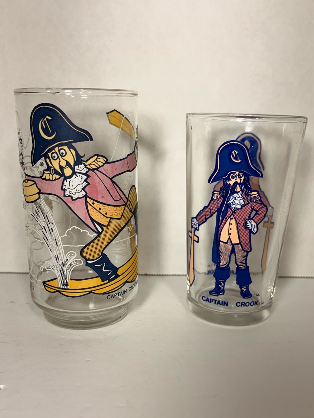 Vintage McDonald’s Captain Crook Glasses Lot of 2 1970s McDonaldland
